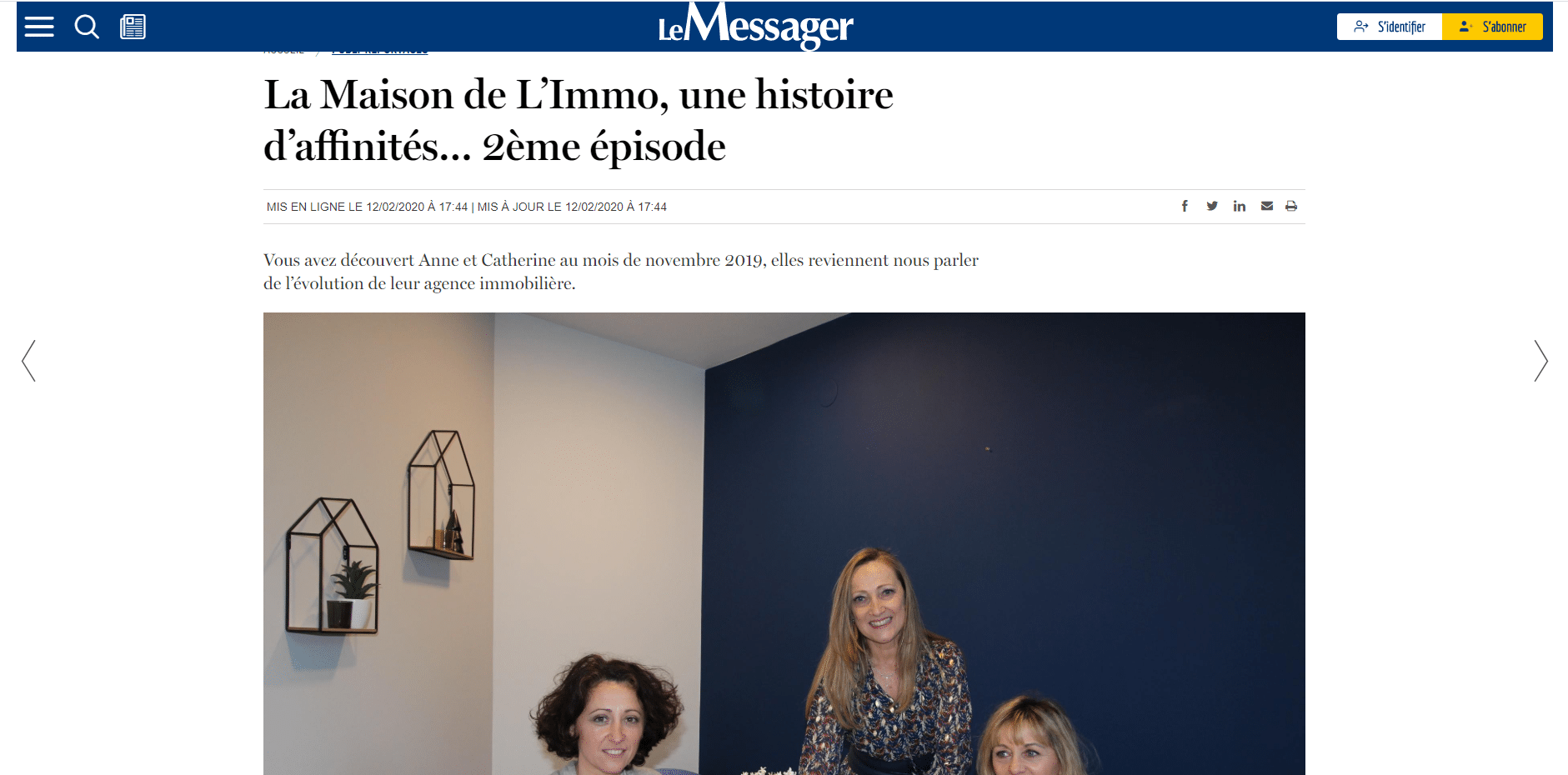Agence immobilière thonon article Le Messager