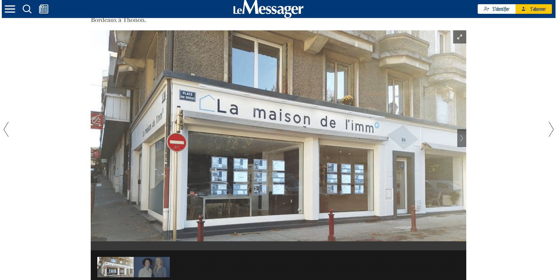 la maison de l'immo vue par le journal le messager
